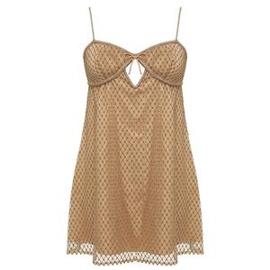 For Love and Lemons gold glitter slip dress